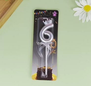 Серебряная свеча цифра 6 – 59 078